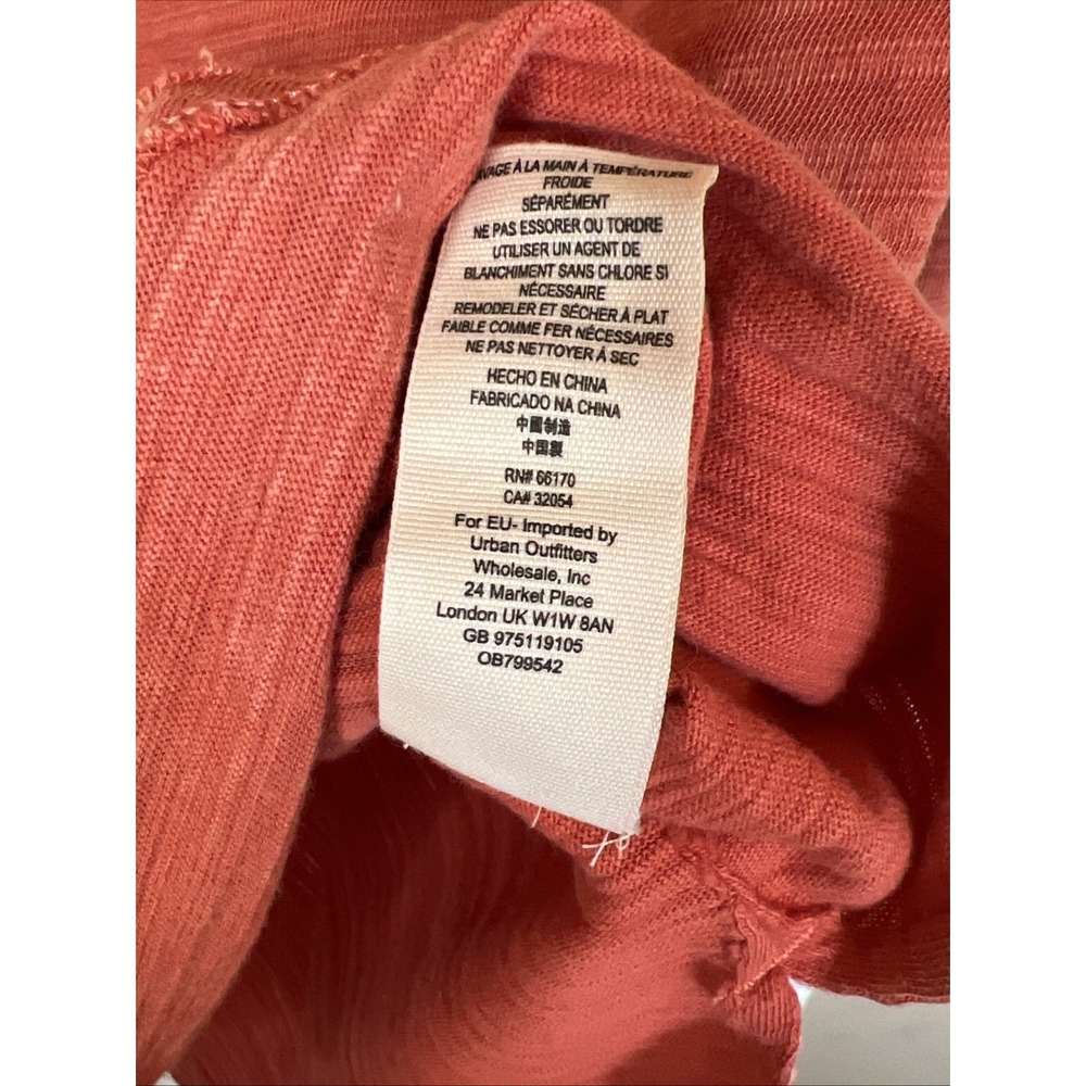We The Free Henley Coral Half Button Blouse With Floral Embroidered Slv Medium - Picture 9 of 9